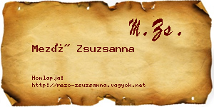 Mező Zsuzsanna névjegykártya